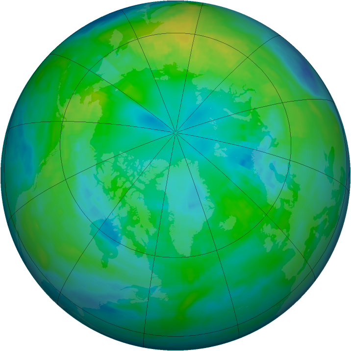 Arctic ozone map for 20 October 1984